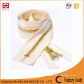 made-in-dong guan fashion zip slippers finished gold brass teeth Zipper